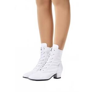 NEW MOVE DANCE women's marta leather ankle dance boots in white